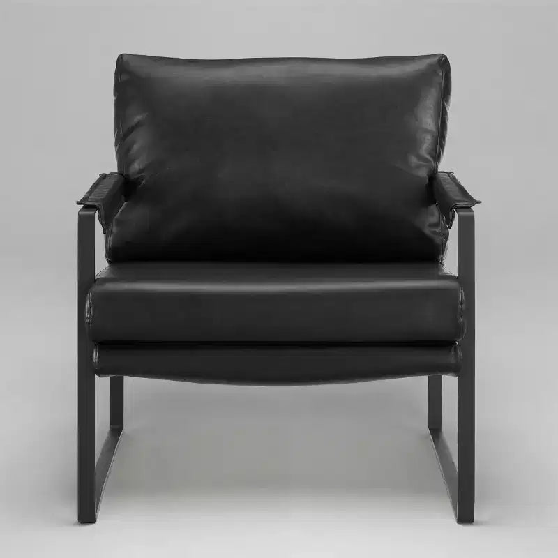 Art Leon Faux Leather Cushioned Seat and Back Accent Chair