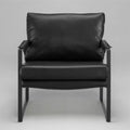 Art Leon Faux Leather Cushioned Seat and Back Accent Chair