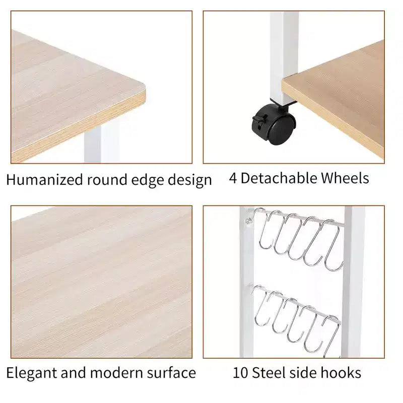 Étagère de Boulanger 3 Niveaux Support de Four à Micro-ondes pour Cuisine