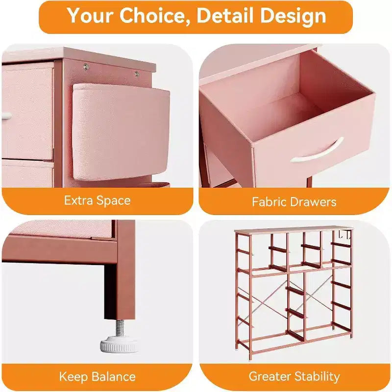 Commode à 12 tiroirs pour chambre à coucher, Commode de rangement en tissu pour chambre à coucher, salon ou entrée