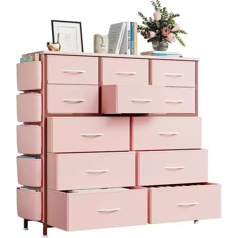 Commode à 12 tiroirs pour chambre à coucher, Commode de rangement en tissu pour chambre à coucher, salon ou entrée