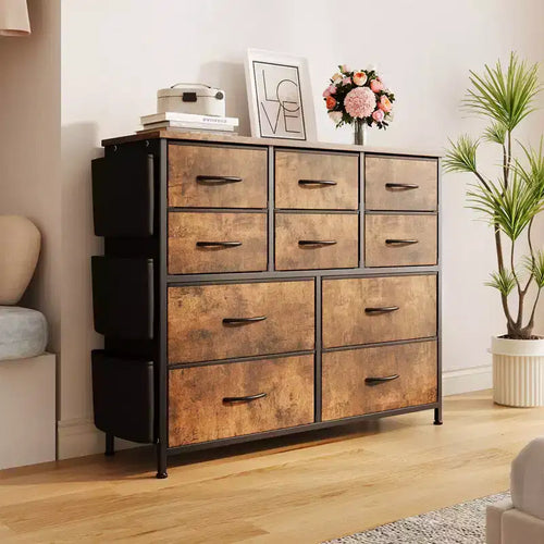 10-Drawer Dresser for Bedroom, Fabric Storage Dresser for Bedroom, Living Room, or Entryway