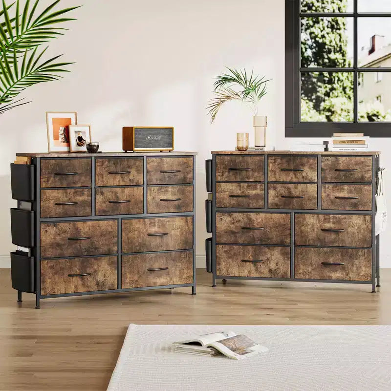 Commode à 10 tiroirs pour chambre à coucher, commode de rangement en tissu pour chambre à coucher, salon ou entrée