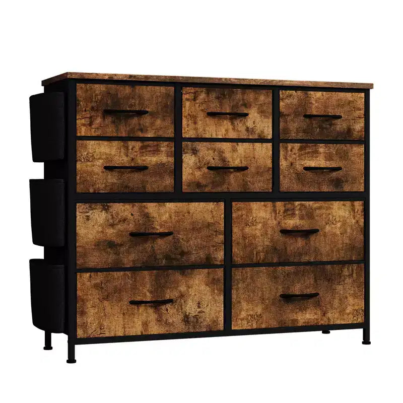 Commode à 10 tiroirs pour chambre à coucher, commode de rangement en tissu pour chambre à coucher, salon ou entrée