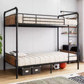 Bunk Bed, Twin Bed - Heavy Duty Industrial Metal Bunkbeds with Safety Guard Rails, Convertible to Two Beds