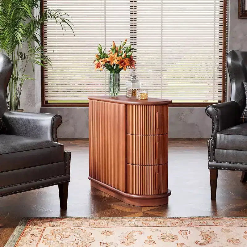 Petite table d'appoint étroite en bois massif de style ferme, table de chevet fine avec rangement, table de canapé pour chambre à coucher, salon