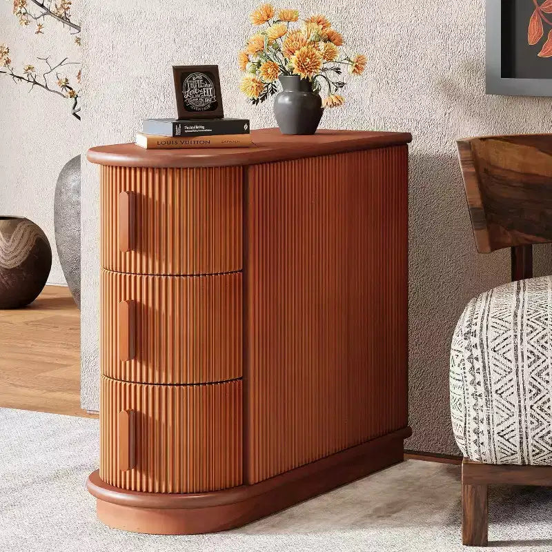 Petite table d'appoint étroite en bois massif de style ferme, table de chevet fine avec rangement, table de canapé pour chambre à coucher, salon