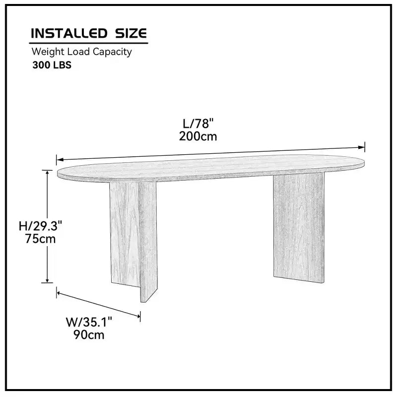 Table à manger ovale, finition bois noir, pièce maîtresse moderne et minimaliste