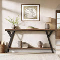 Lantine 70.9-Inch Narrow Long Entryway Console Table, 2-Tier Industrial Sofa Table Behind Couch for Hallway, Living Room, Foyer