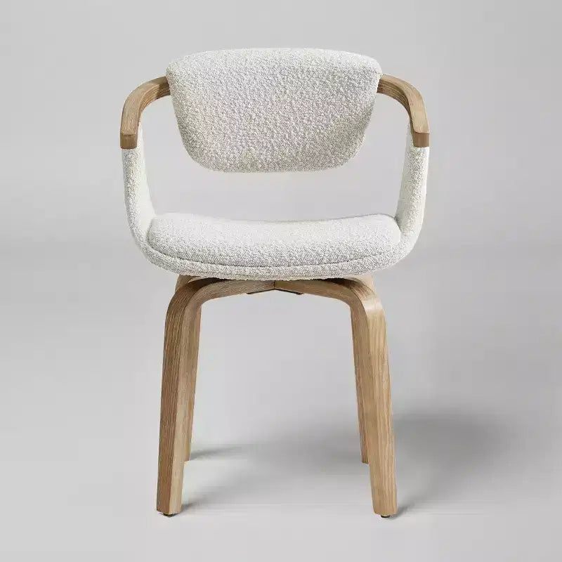 Art Leon Boucle Fabric Swivel Dining Chair