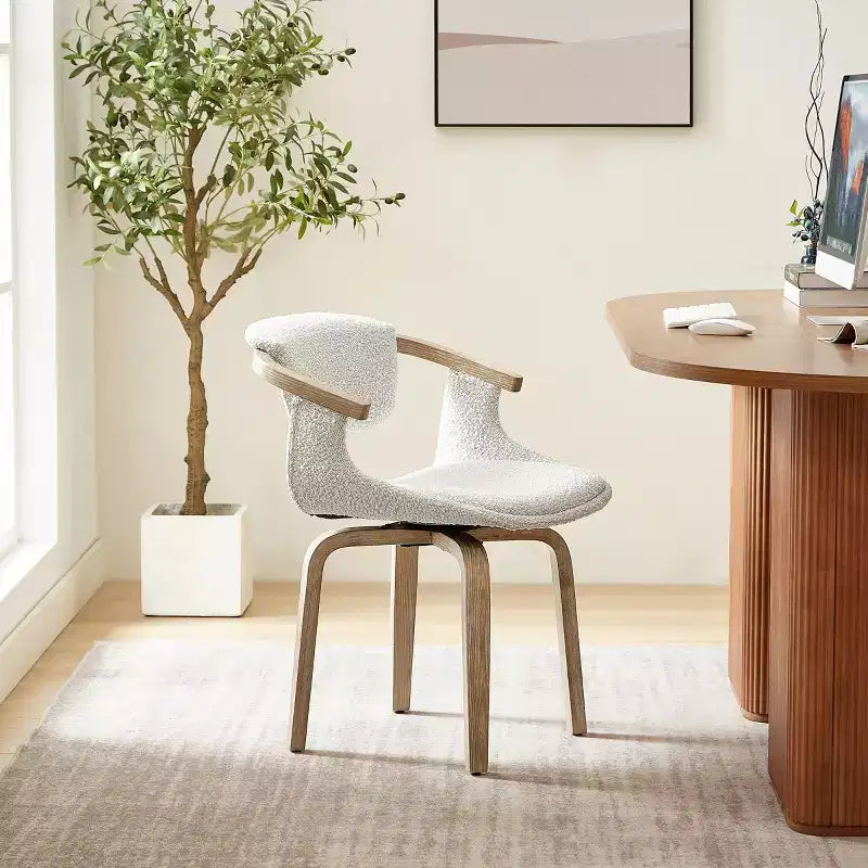 Chaise de salle à manger pivotante en tissu