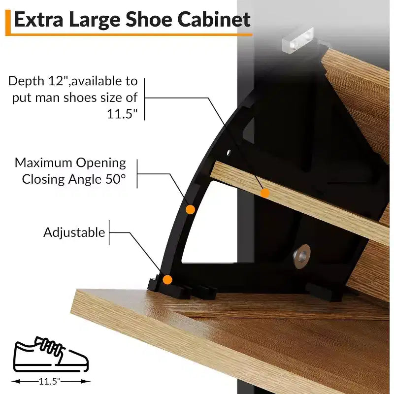 Meuble à chaussures avec 4 tiroirs basculants – Organisateur de rangement à chaussures sur pied avec pieds en métal, séparation sec et humide pour l'entrée