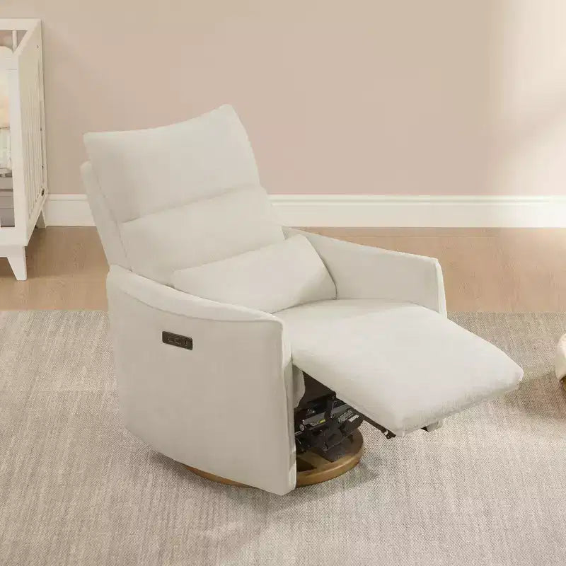 Fauteuil inclinable pivotant électrique à double moteur avec coussin lombaire pour chambre de bébé