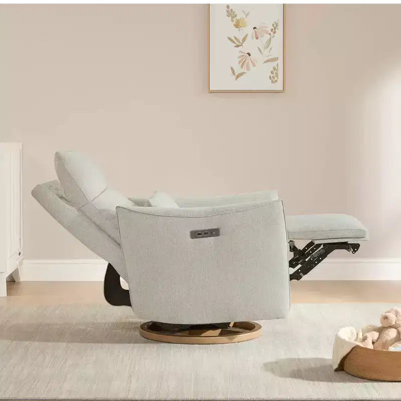 Fauteuil inclinable pivotant électrique à double moteur avec coussin lombaire pour chambre de bébé