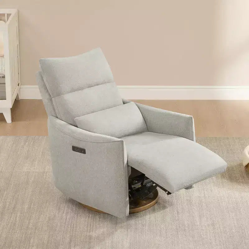 Fauteuil inclinable pivotant électrique à double moteur avec coussin lombaire pour chambre de bébé
