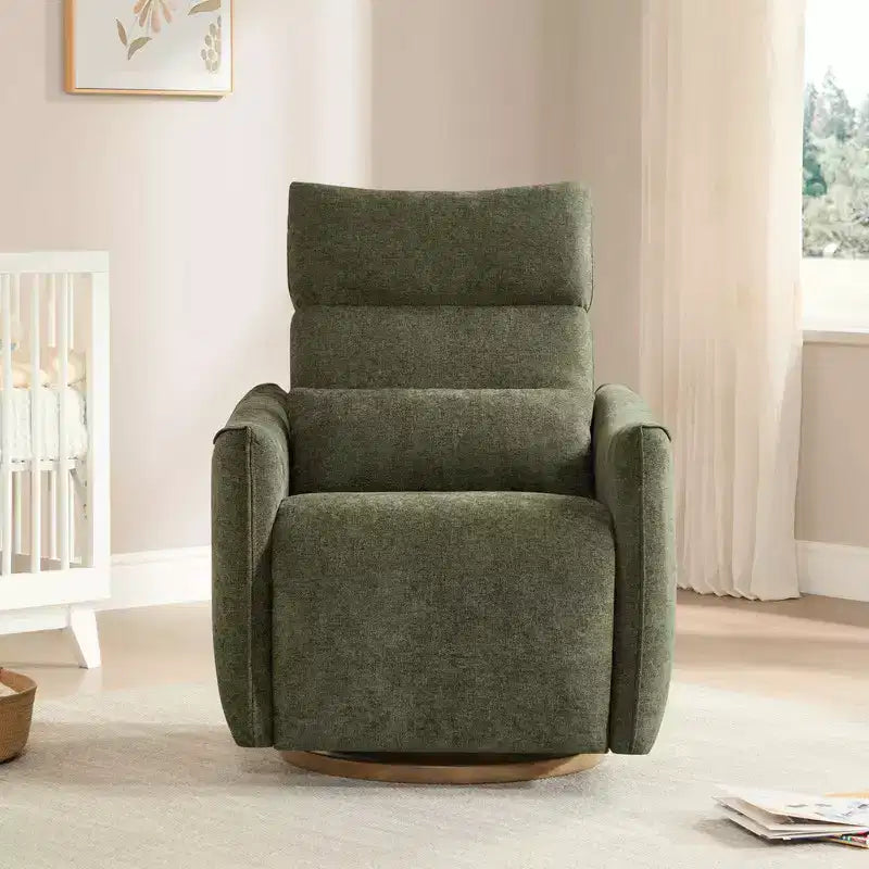Fauteuil inclinable pivotant électrique à double moteur avec coussin lombaire pour chambre de bébé