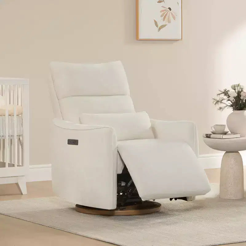 Fauteuil inclinable pivotant électrique à double moteur avec coussin lombaire pour chambre de bébé
