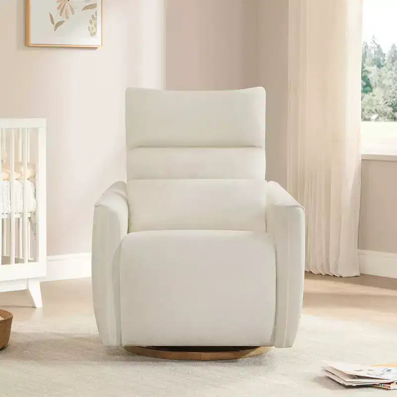 Fauteuil inclinable pivotant électrique à double moteur avec coussin lombaire pour chambre de bébé