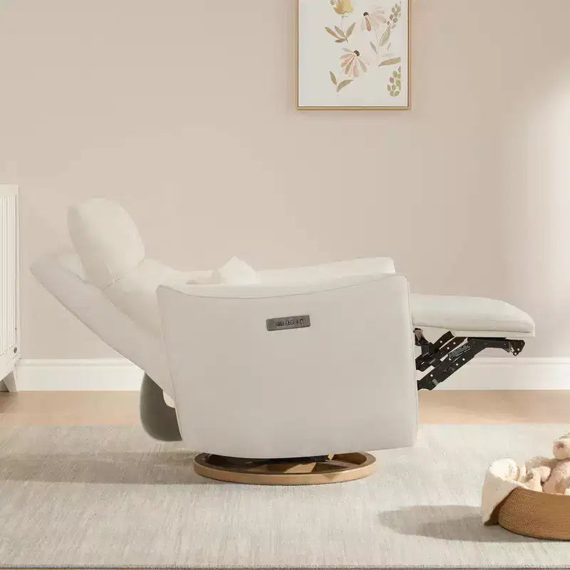 Fauteuil inclinable pivotant électrique à double moteur avec coussin lombaire pour chambre de bébé