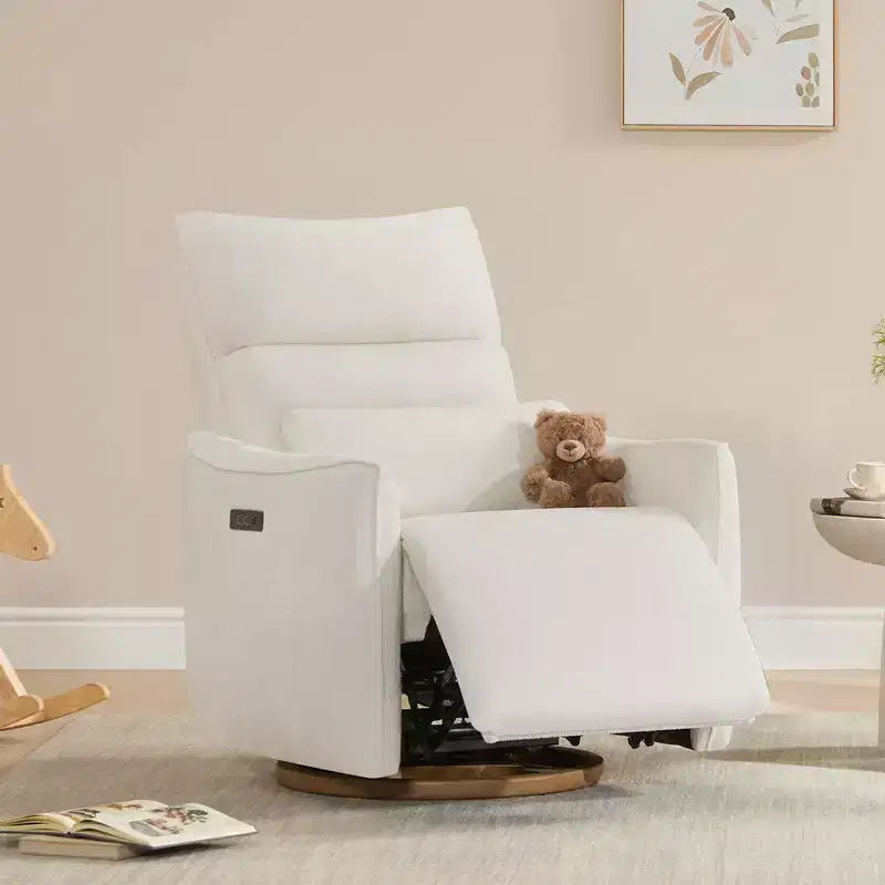 Spruce & Spring Power Swivel Recliner Chair Dual Motor Nursery Glider with Lumbar Pillow