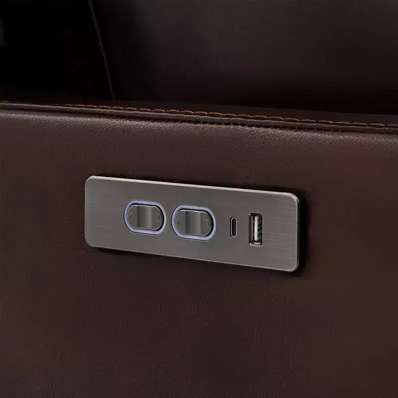 Fauteuil inclinable électrique pivotant en cuir avec appuie-tête électrique