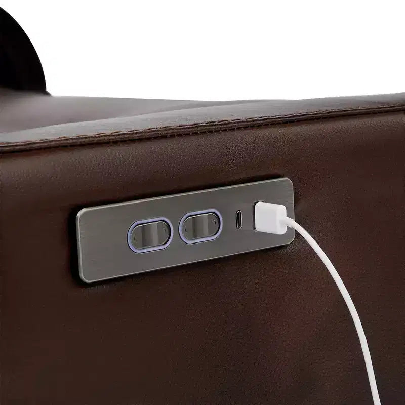 Fauteuil inclinable électrique pivotant en cuir avec appuie-tête électrique