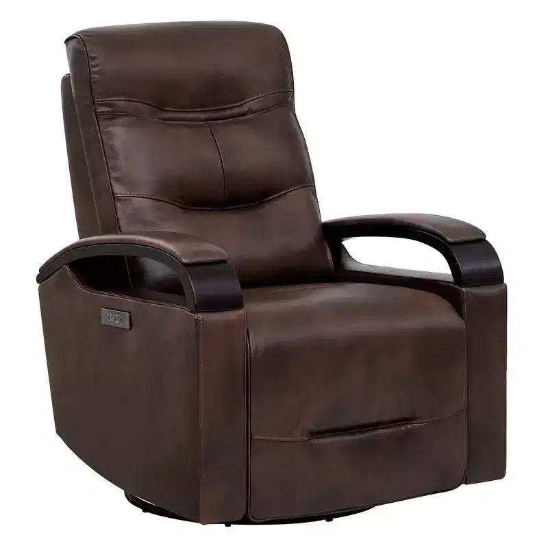 Fauteuil inclinable électrique pivotant en cuir avec appuie-tête électrique