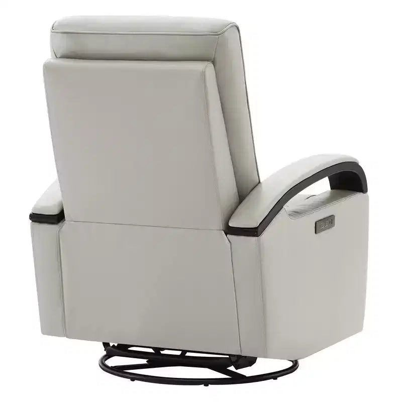 Fauteuil inclinable électrique pivotant en cuir avec appuie-tête électrique