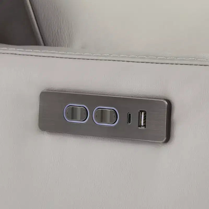 Fauteuil inclinable électrique pivotant en cuir avec appuie-tête électrique