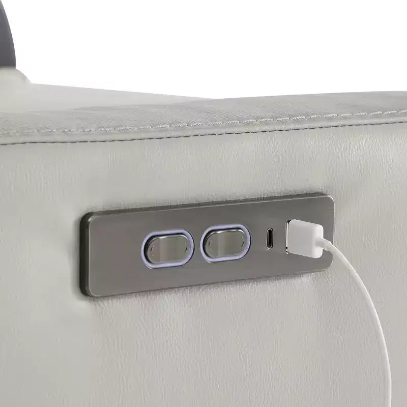Fauteuil inclinable électrique pivotant en cuir avec appuie-tête électrique