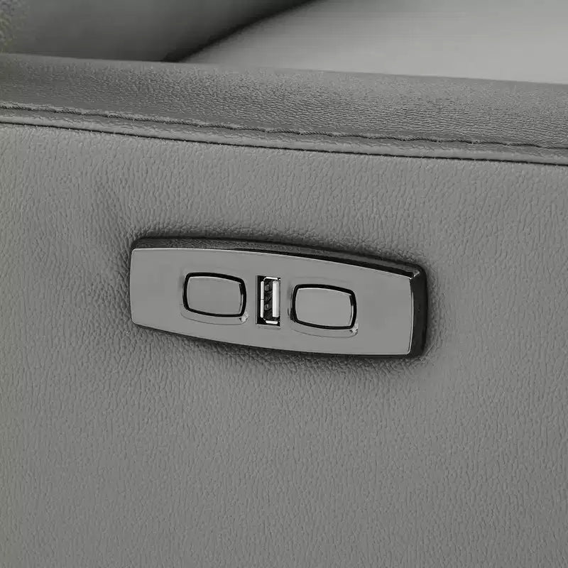 Fauteuil inclinable électrique pivotant en cuir avec appuie-tête électrique