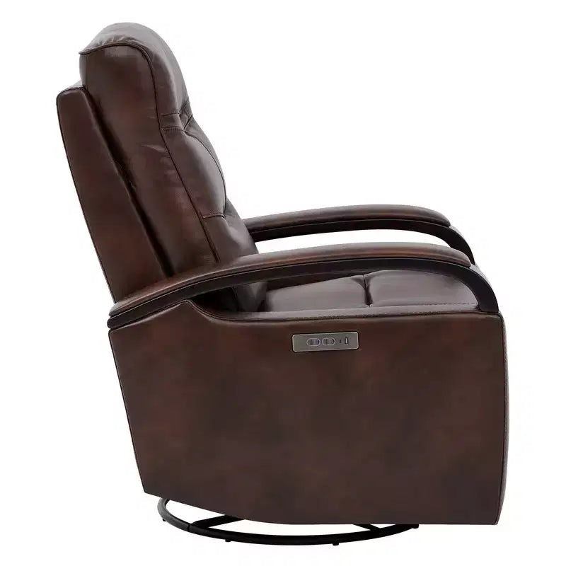 Fauteuil inclinable électrique pivotant en cuir avec appuie-tête électrique
