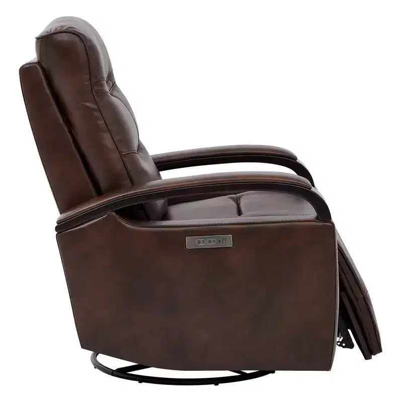 Fauteuil inclinable électrique pivotant en cuir avec appuie-tête électrique