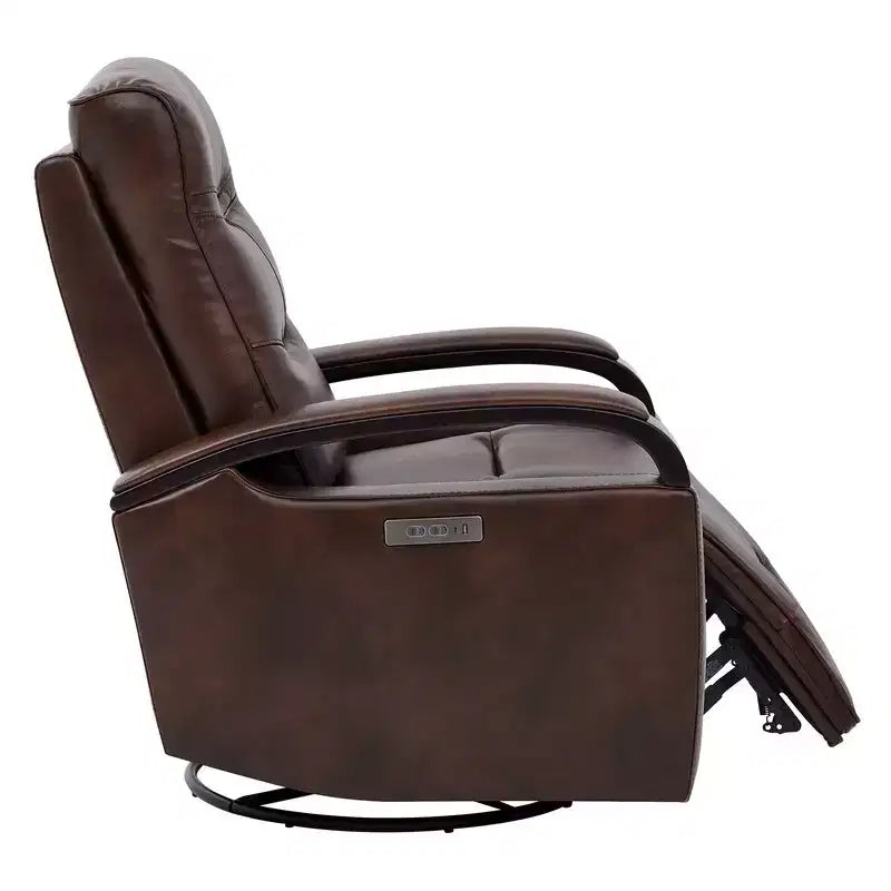 Fauteuil inclinable électrique pivotant en cuir avec appuie-tête électrique