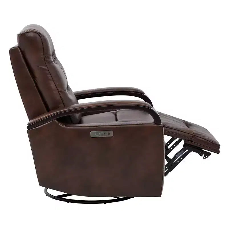 Fauteuil inclinable électrique pivotant en cuir avec appuie-tête électrique