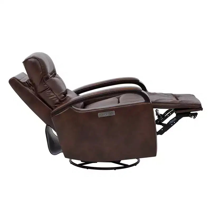Fauteuil inclinable électrique pivotant en cuir avec appuie-tête électrique