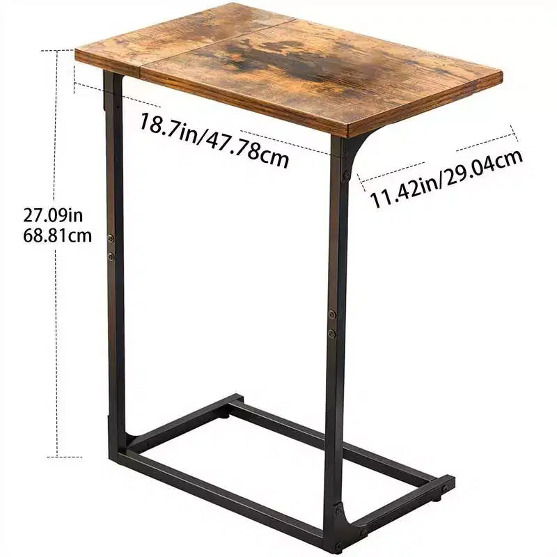 Lot de 2 tables d'appoint en C, table basse de canapé avec cadre en métal, grande table de canapé pour salon, chambre et bureau à domicile