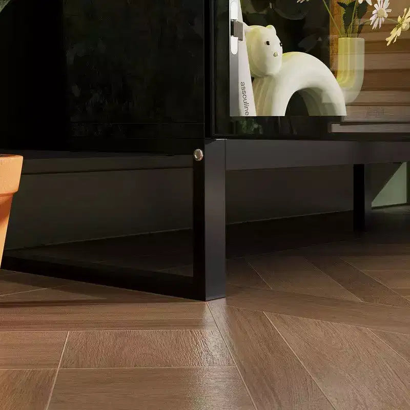 Vitrine en verre moderne avec lumières LED RGB, meuble vitrine, buffet, pour salon et salle de collection