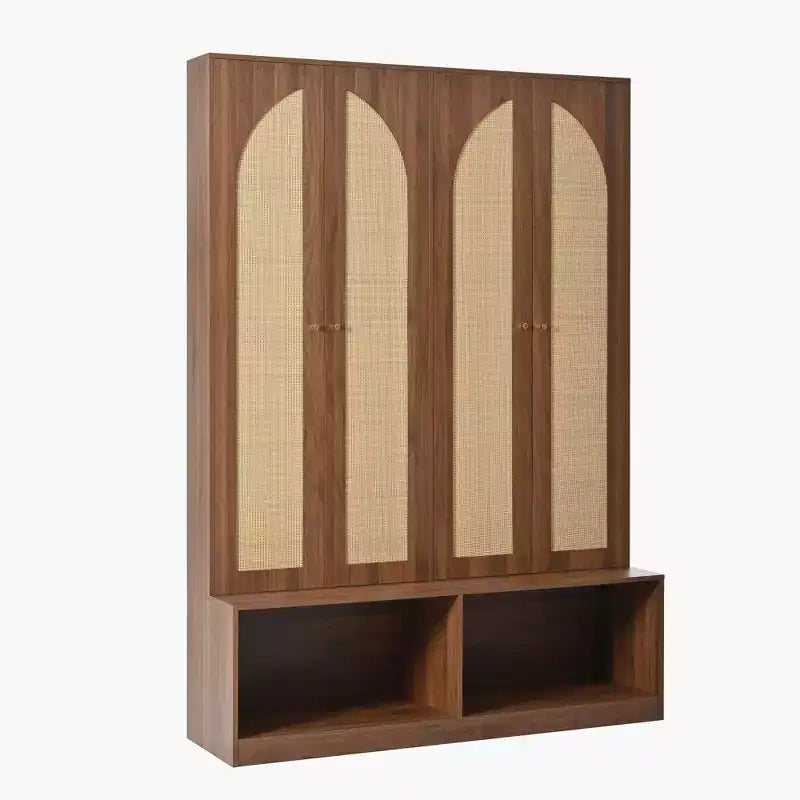 Meuble à chaussures de ferme, Organisateur de chaussures autoportant avec banc 4-en-1 et 6 crochets pour entrée, salon, couloir