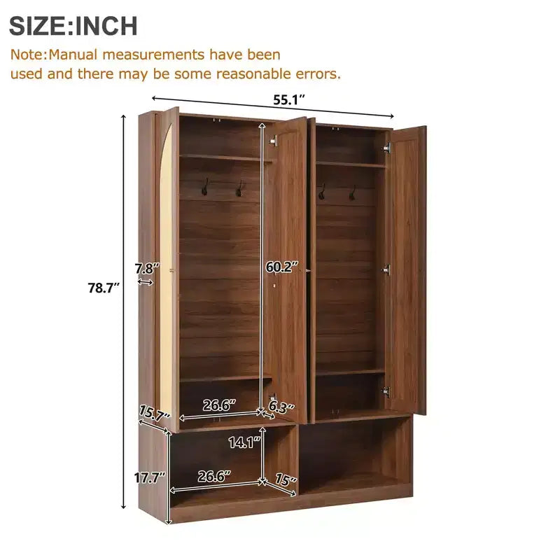 Meuble à chaussures de ferme, Organisateur de chaussures autoportant avec banc 4-en-1 et 6 crochets pour entrée, salon, couloir