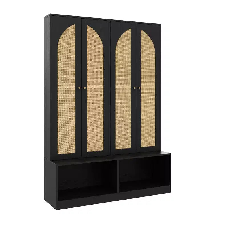 Meuble à chaussures de ferme, Organisateur de chaussures autoportant avec banc 4-en-1 et 6 crochets pour entrée, salon, couloir