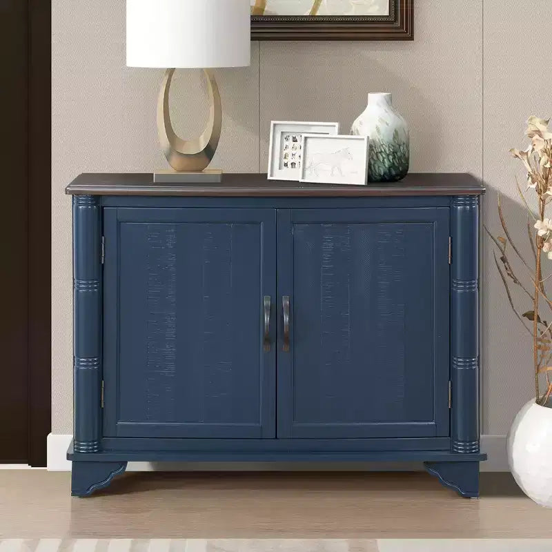 Meuble de rangement de 101,6 cm avec 2 portes et plateau en bois, buffet de rangement pour salon, salle à manger, cuisine