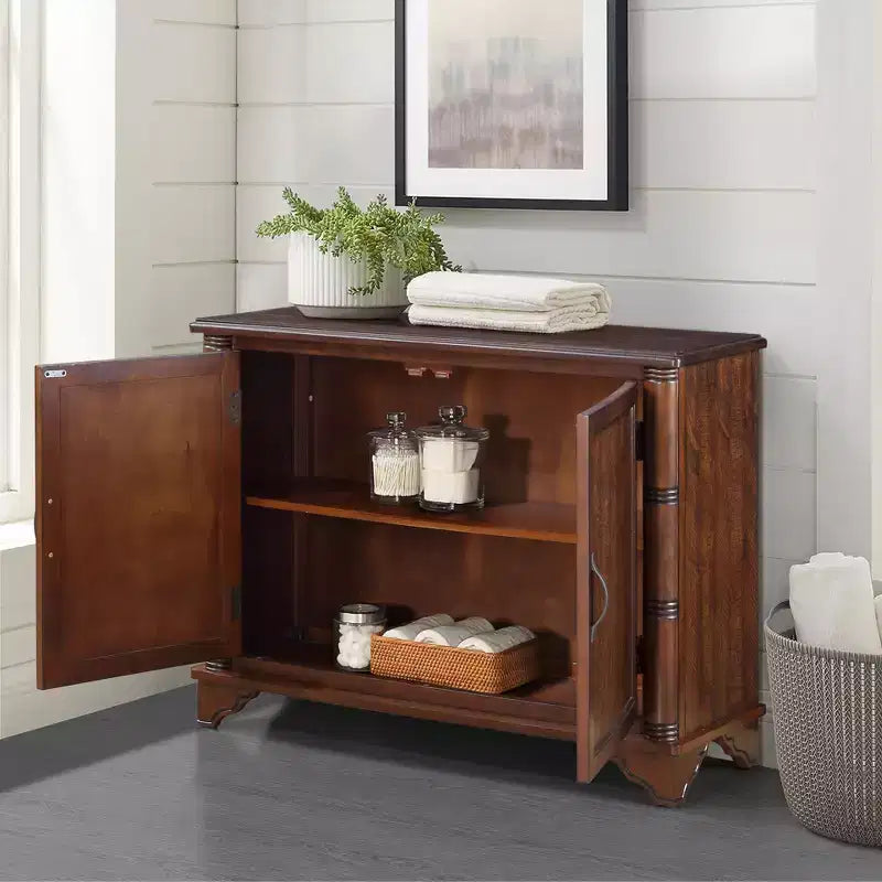 Meuble de rangement de 101,6 cm avec 2 portes et plateau en bois, buffet de rangement pour salon, salle à manger, cuisine