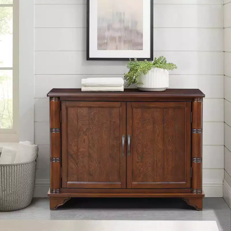 Meuble de rangement de 101,6 cm avec 2 portes et plateau en bois, buffet de rangement pour salon, salle à manger, cuisine