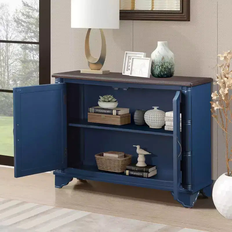 Meuble de rangement de 101,6 cm avec 2 portes et plateau en bois, buffet de rangement pour salon, salle à manger, cuisine