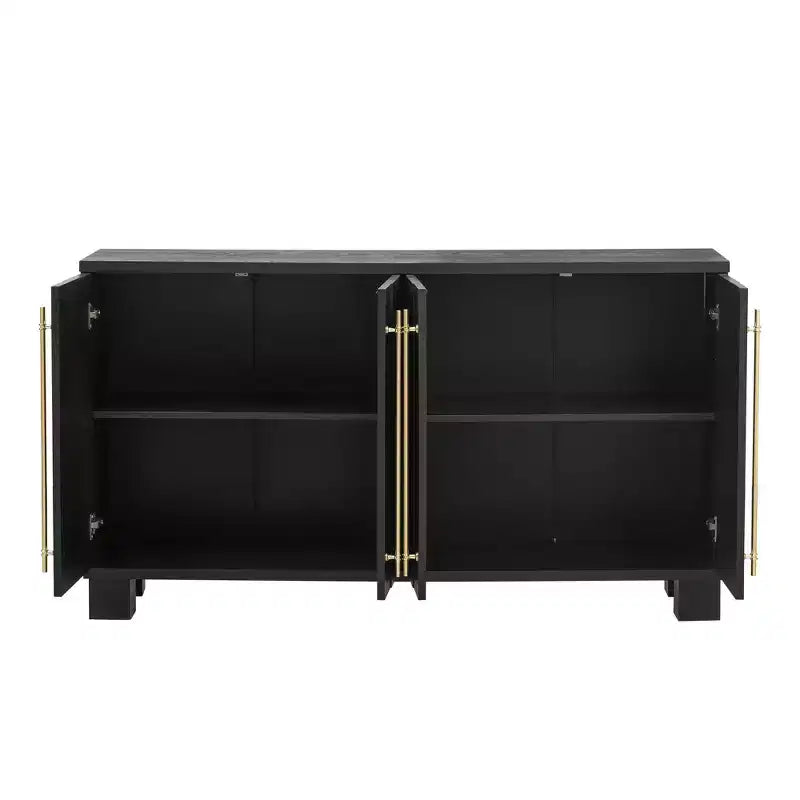 Buffet bas moderne, Meuble de rangement avec 4 portes et 4 étagères, Armoire de rangement pour salon, salle à manger, cuisine