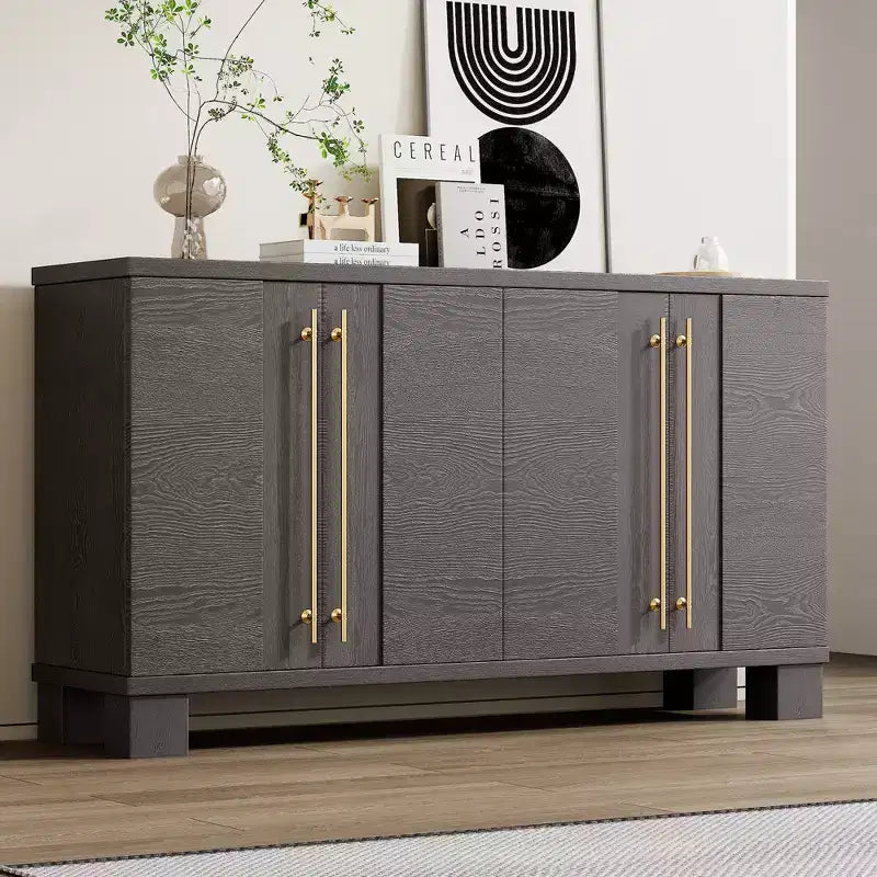 Buffet bas moderne, Meuble de rangement avec 4 portes et 4 étagères, Armoire de rangement pour salon, salle à manger, cuisine