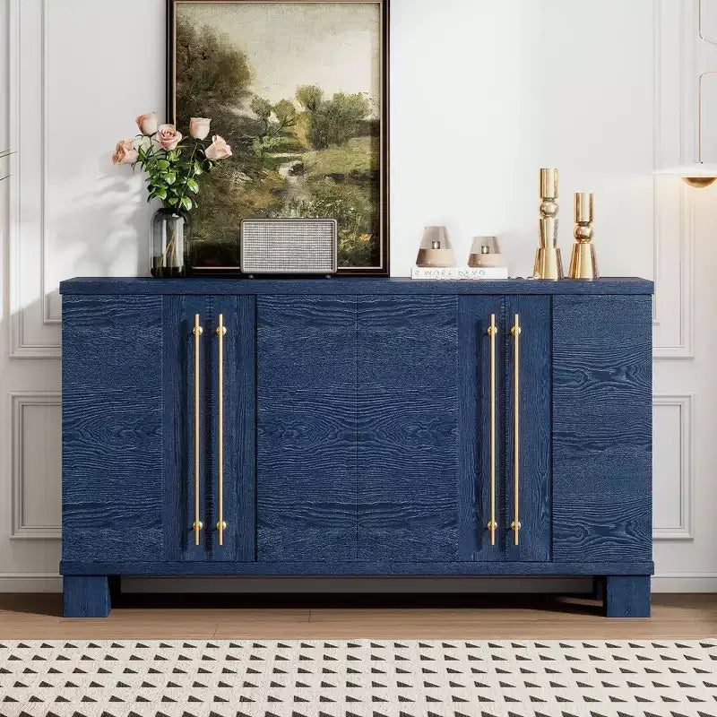 Buffet bas moderne, Meuble de rangement avec 4 portes et 4 étagères, Armoire de rangement pour salon, salle à manger, cuisine