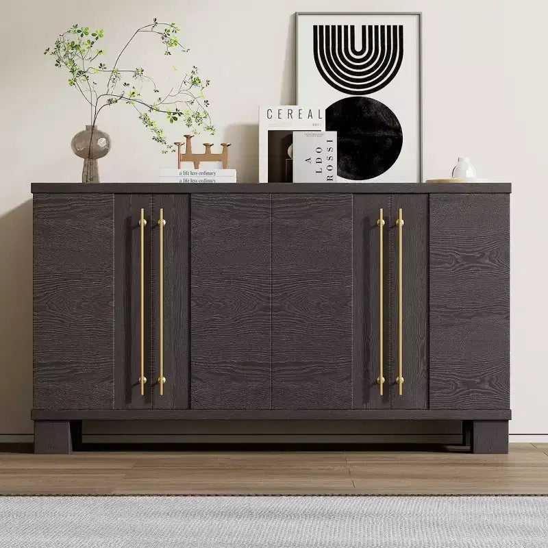 Buffet bas moderne, Meuble de rangement avec 4 portes et 4 étagères, Armoire de rangement pour salon, salle à manger, cuisine