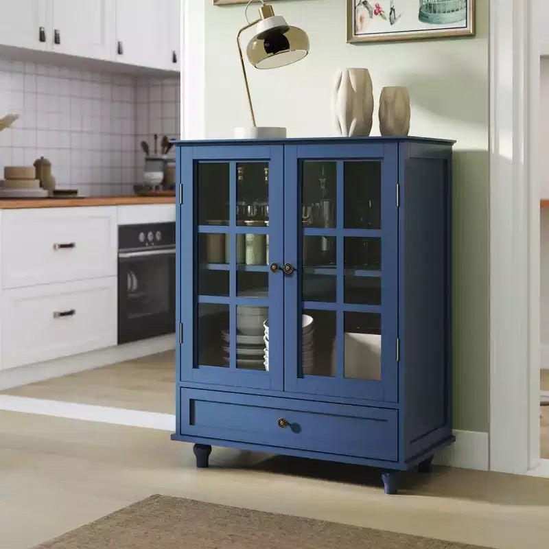 Buffet minimaliste avec 2 portes et 3 étagères, meuble de rangement pour salon, salle à manger, cuisine